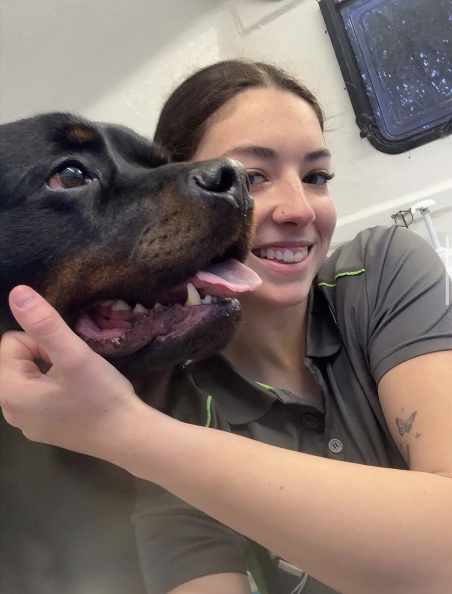 Sienna from Northbound Hounds with a dog